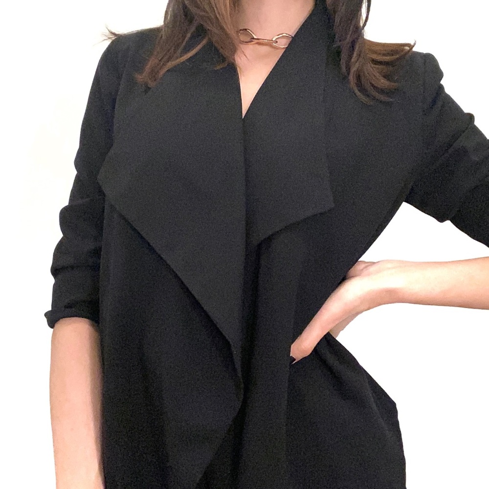 Black waterfall crop blazer